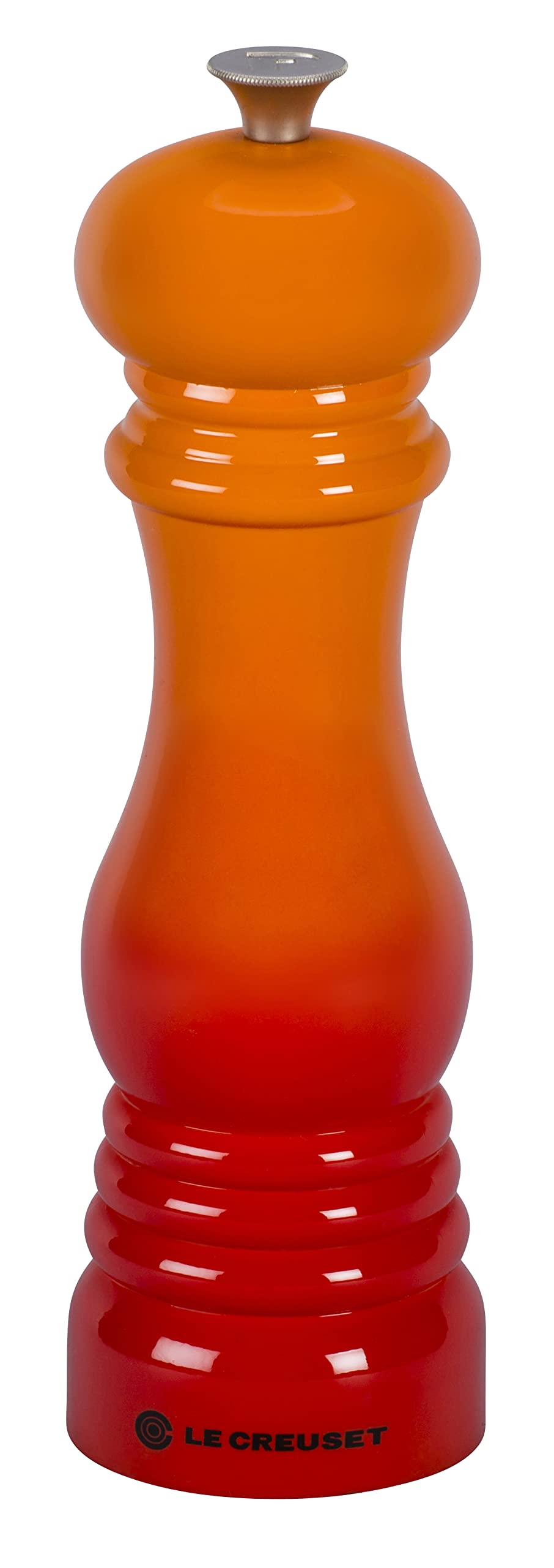 Le Creuset Pfeffermühle, ABS-Kunststoff, 6,2 x 6,2 x 20,8 cm, Keramik-Mahlwerk, Ofenrot, 96001900090
