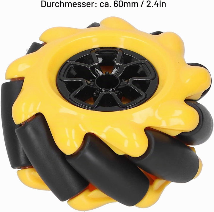 Mecanum Wheel, 60 mm omnidirektionales Rad Smart Robot Autoteile Zubehör DIY Toy Components(2 Pairs)