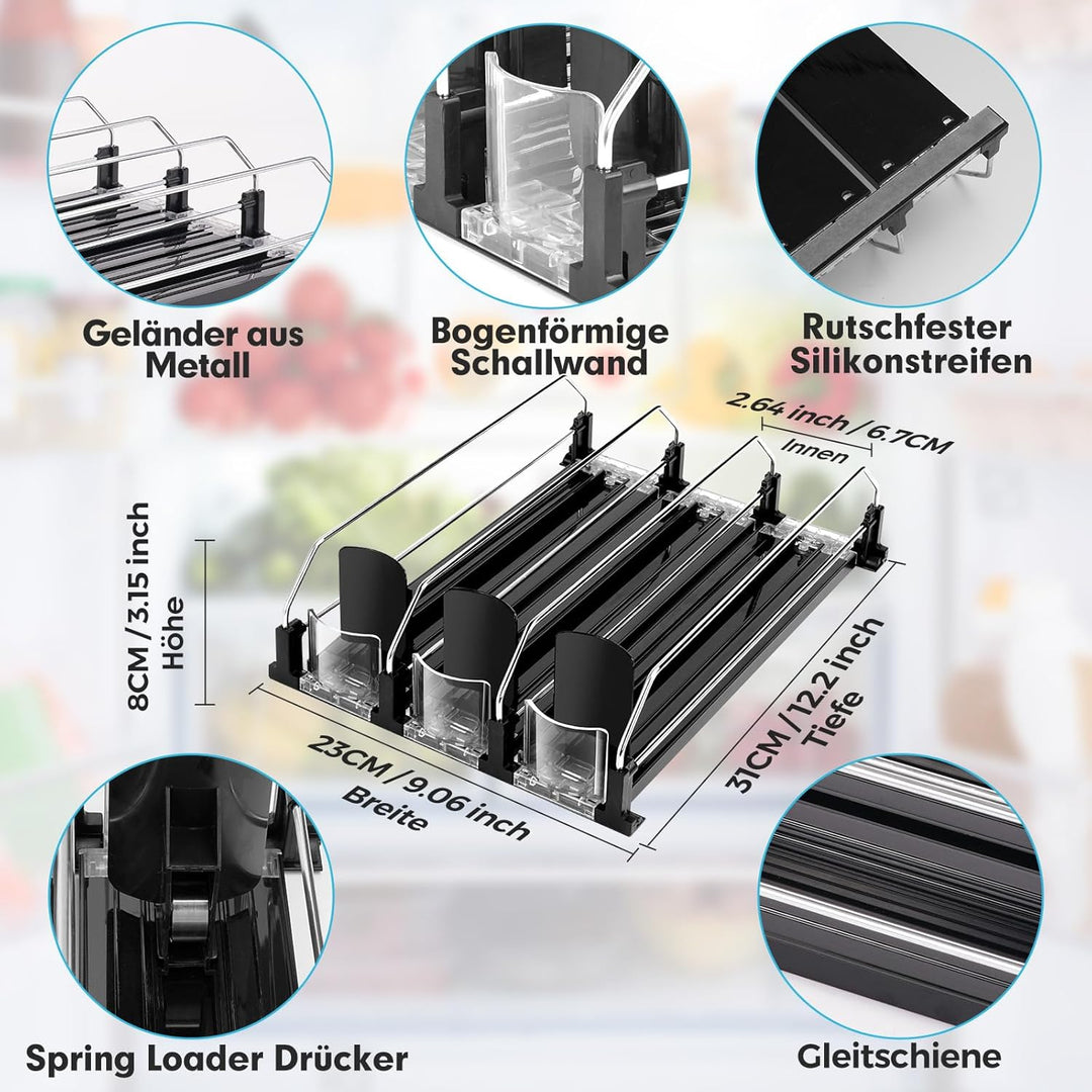 BingoHive Automatisch Kühlschrank Dosen Organizer Kühlschrank Organizer Dosen Dosenhalter Kühlschran