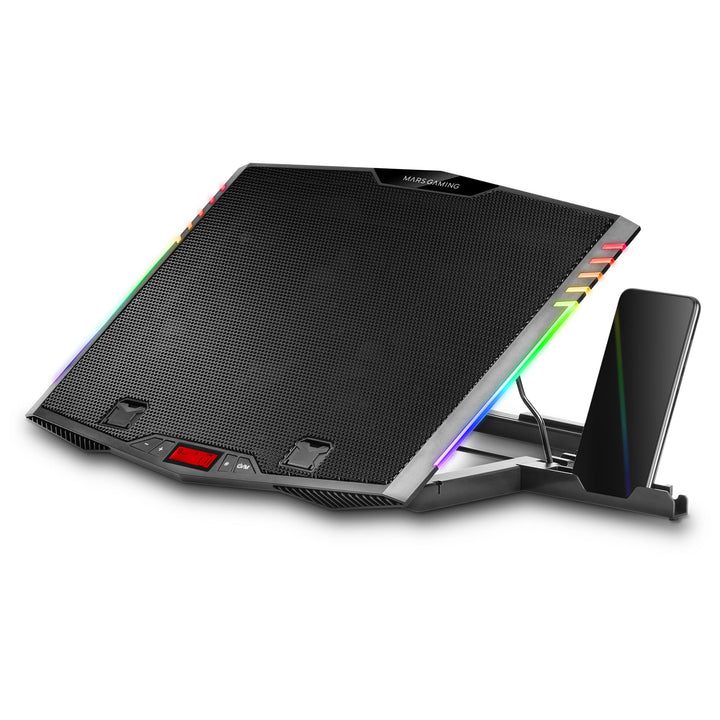 MARSGAMING MNBC5, XL Cooling Base & Stand ARGB, 6 Fans, Smartphone Holder