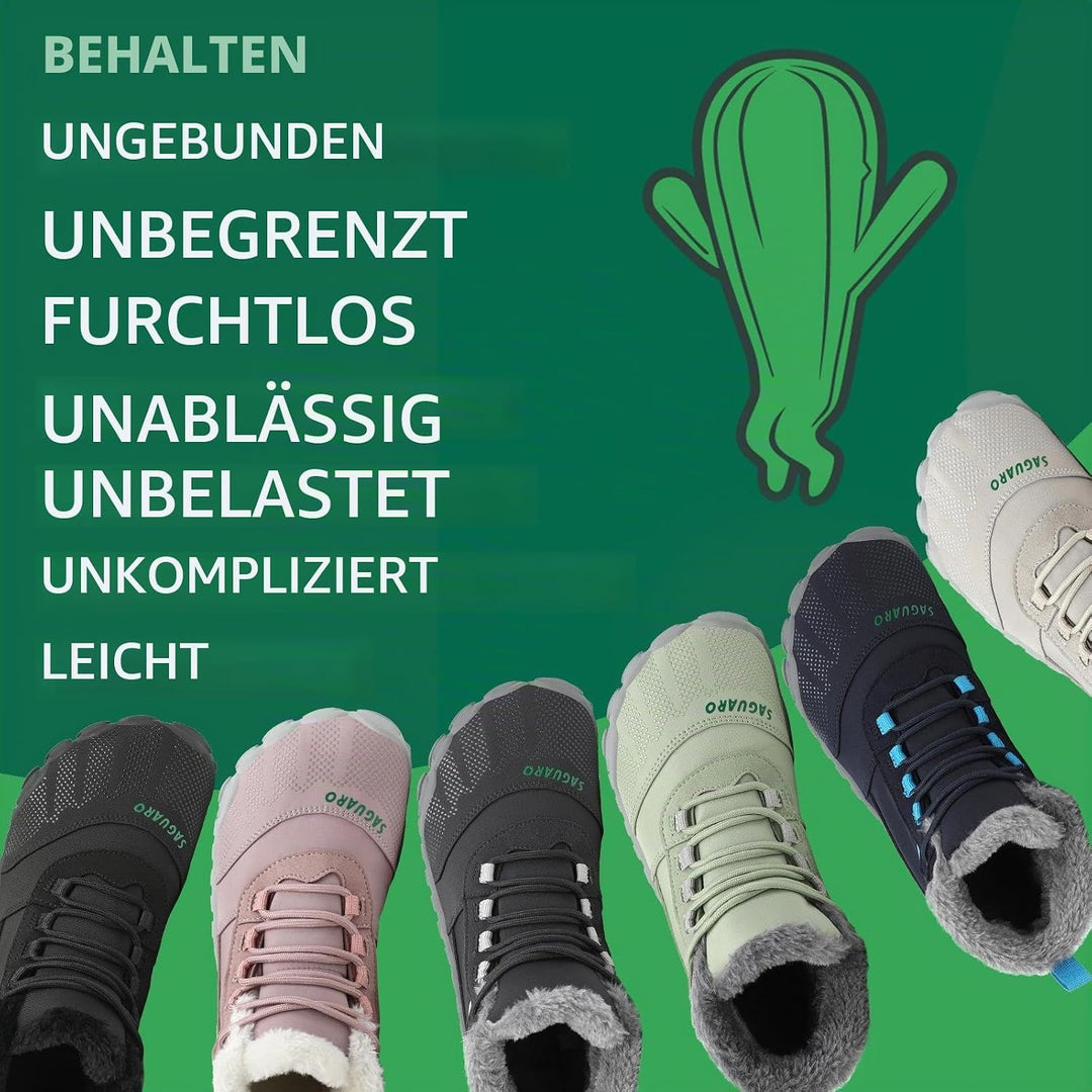 SAGUARO Winter Barfussschuhe Unisex - Warm Gefüttert, Breite Zehenbox, Zero-Drop-Sohle für Winterspa