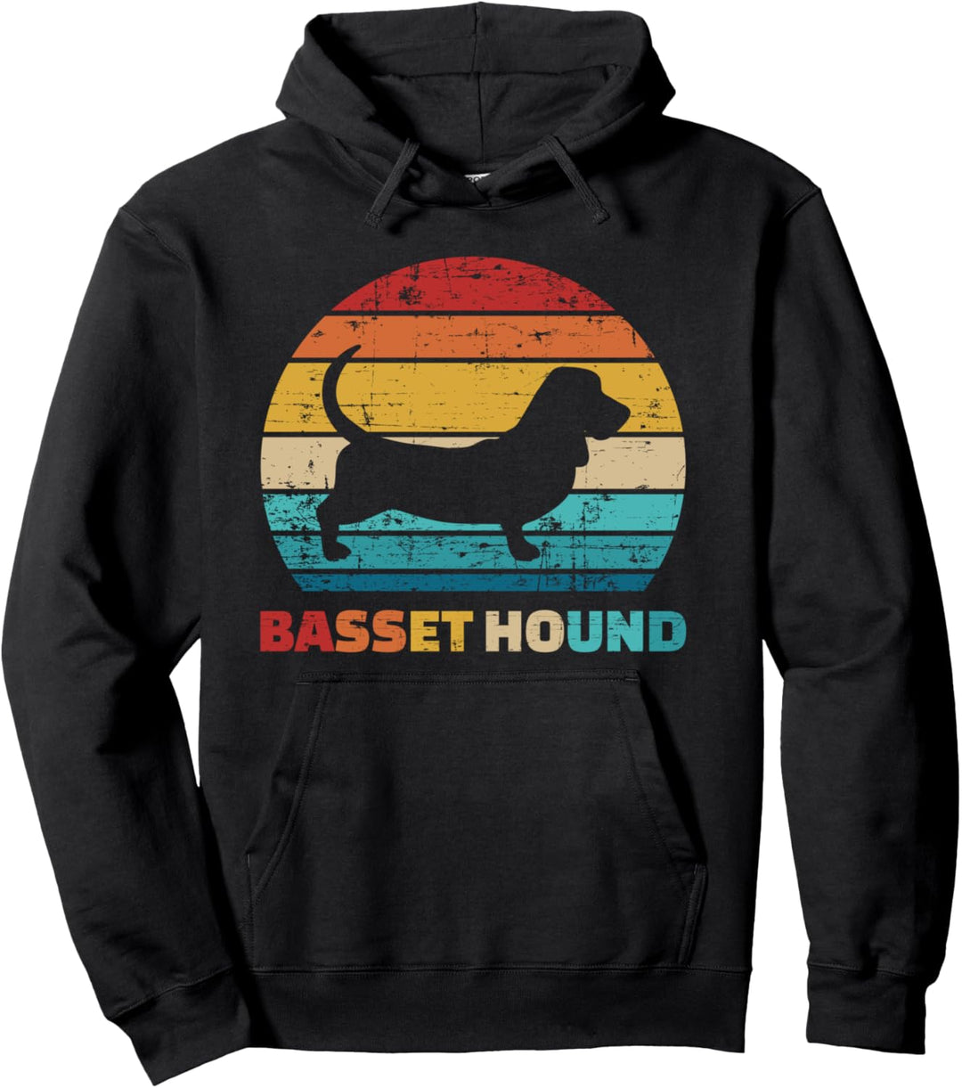Basset Hound vintage retro Pullover Hoodie
