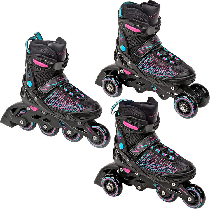 RAVEN 3in1 Inline Skates Triskates Rollschuhe Inliner für Kinder Erwachsene Mädchen Damen verstellba