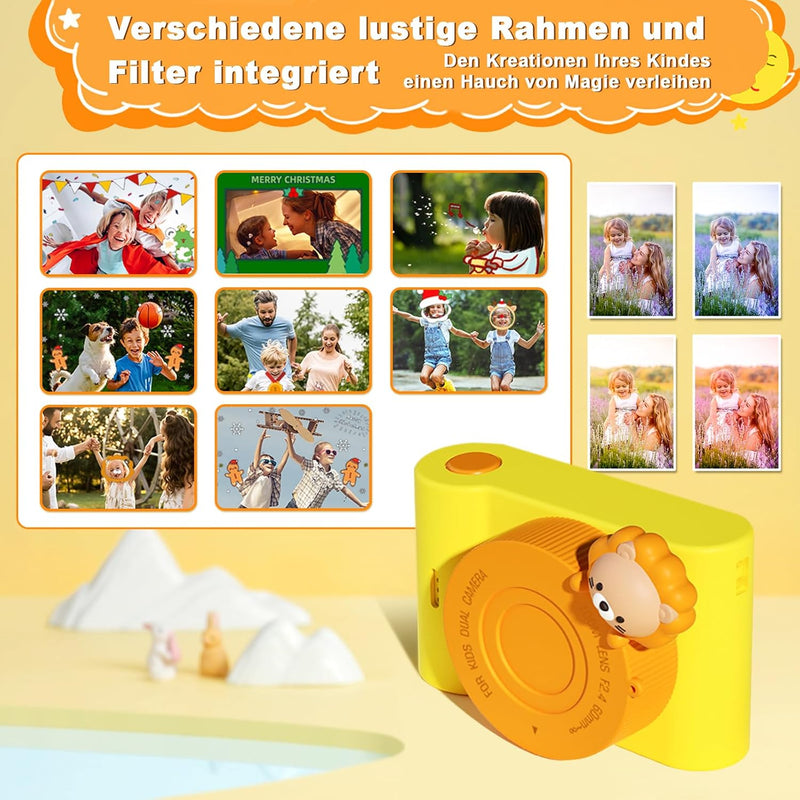 Kinderkamera, 3,0 Zoll Touchscreen Kinder Kamera, 48MP 1080P Digitalkamera Kinder, WiFi & USB fotoap