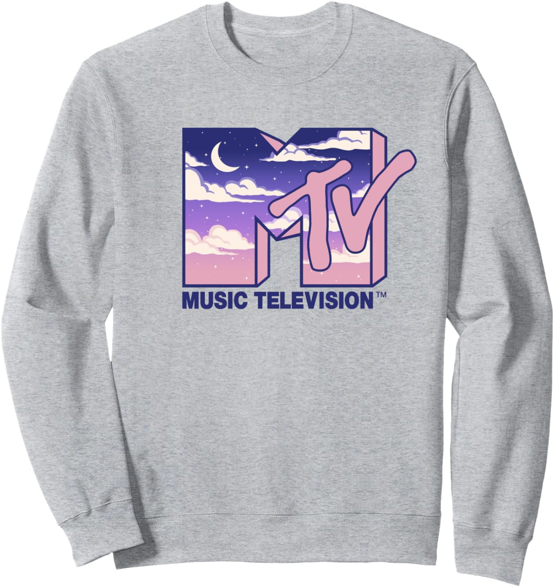 MTV Music Television Cloudy Night Logo Fill Sweatshirt