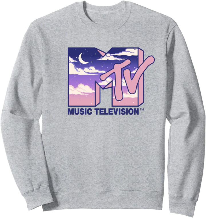 MTV Music Television Cloudy Night Logo Fill Sweatshirt