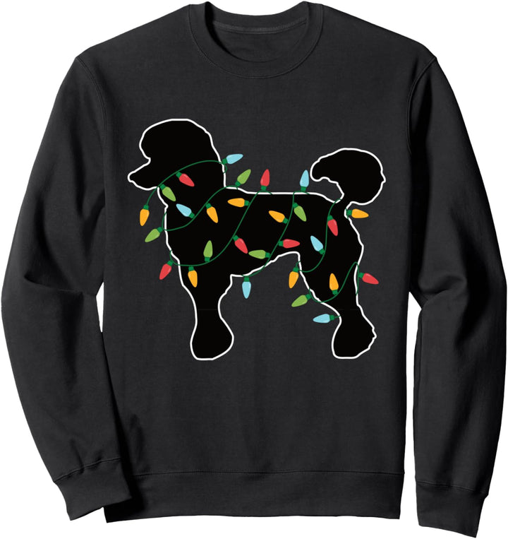 Pudel Lichterkette Weihnachtsmotiv Hund Geschenk Weihnachten Sweatshirt