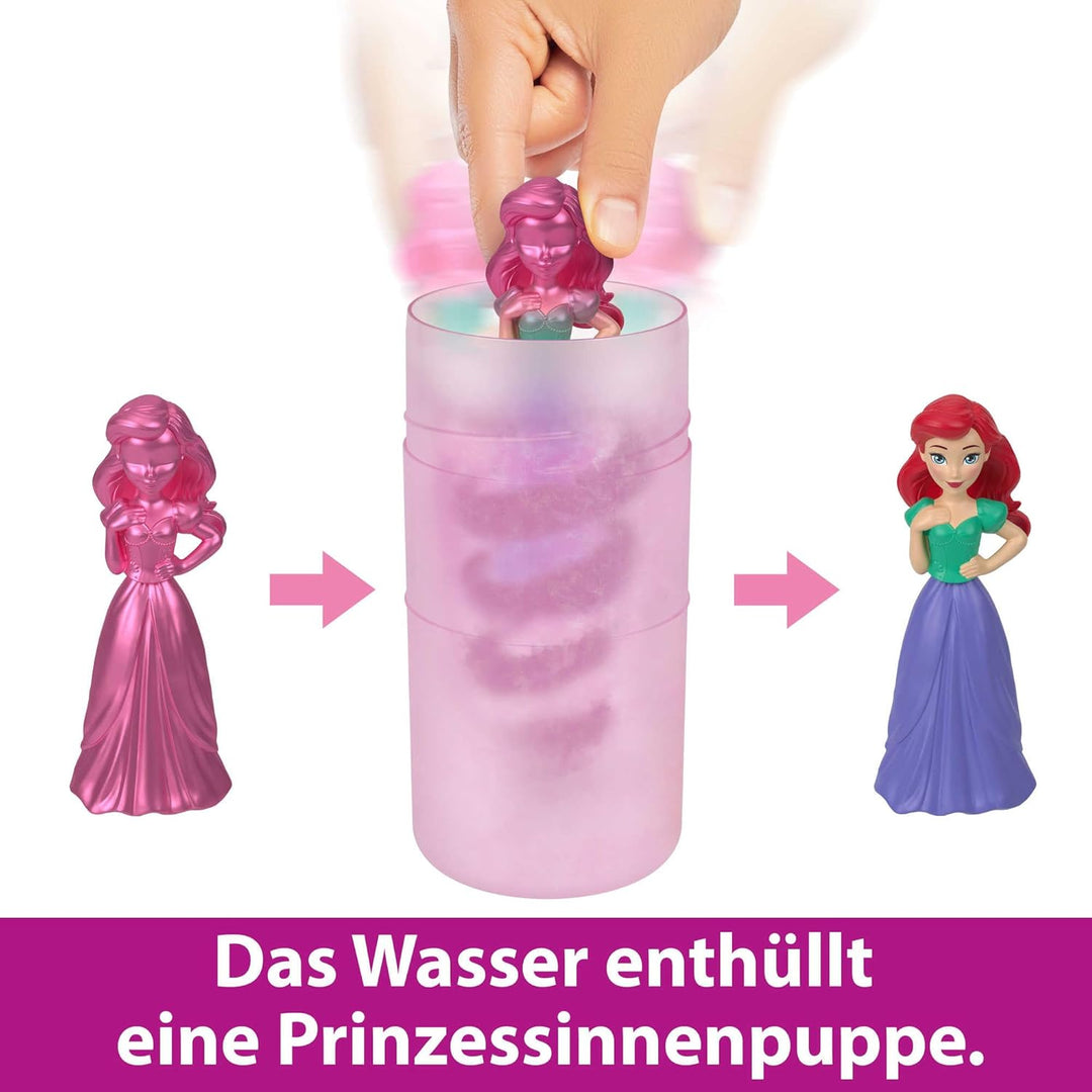 DISNEY PRINZESSIN Color Reveal-Puppen - 6 Überraschungen, Wasseraktiviert, Zubehör, für Kinder ab 3