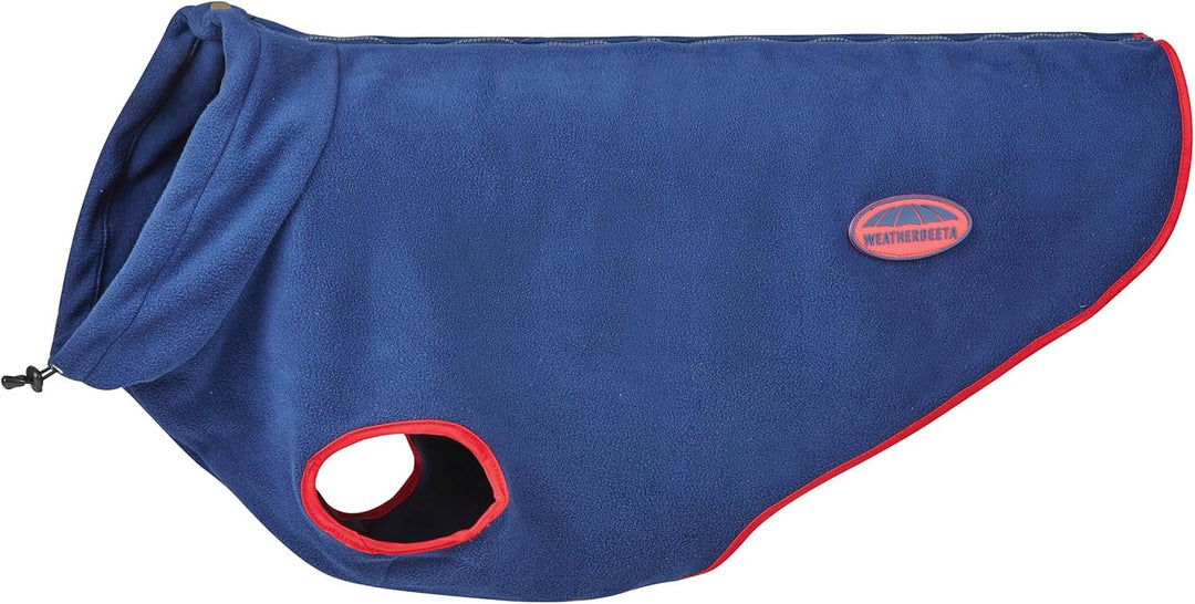 2022 Weatherbeeta Comfitec Fleece Zip Dog Coat 1003457 - Navy/Red - 40cm, 40cm