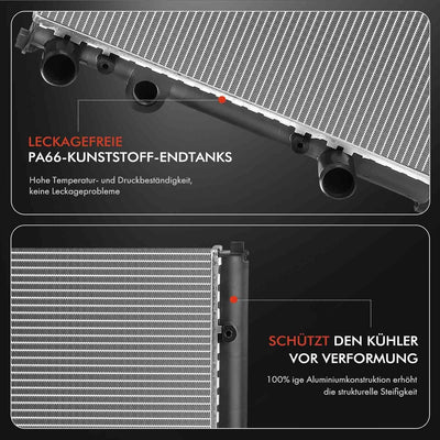 Frankberg Kühler Wasserkühler Motorkühler Kompatibel mit Cordoba 6K1 6K2 1.4L-2.0L 1993-2002 Inca 6K