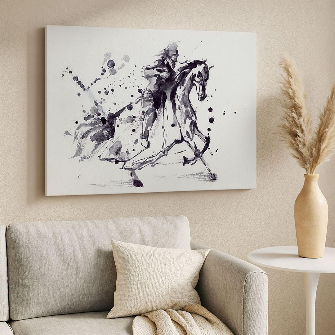 Bilder auf Leinwand Pferd Ritter Geschichte Reiten Leinwandbild 70x50cm Wandbilder Dekoration Wohnzi