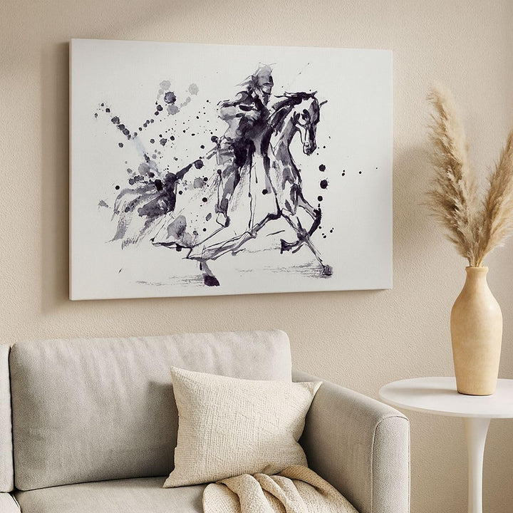 Bilder auf Leinwand Pferd Ritter Geschichte Reiten Leinwandbild 70x50cm Wandbilder Dekoration Wohnzi