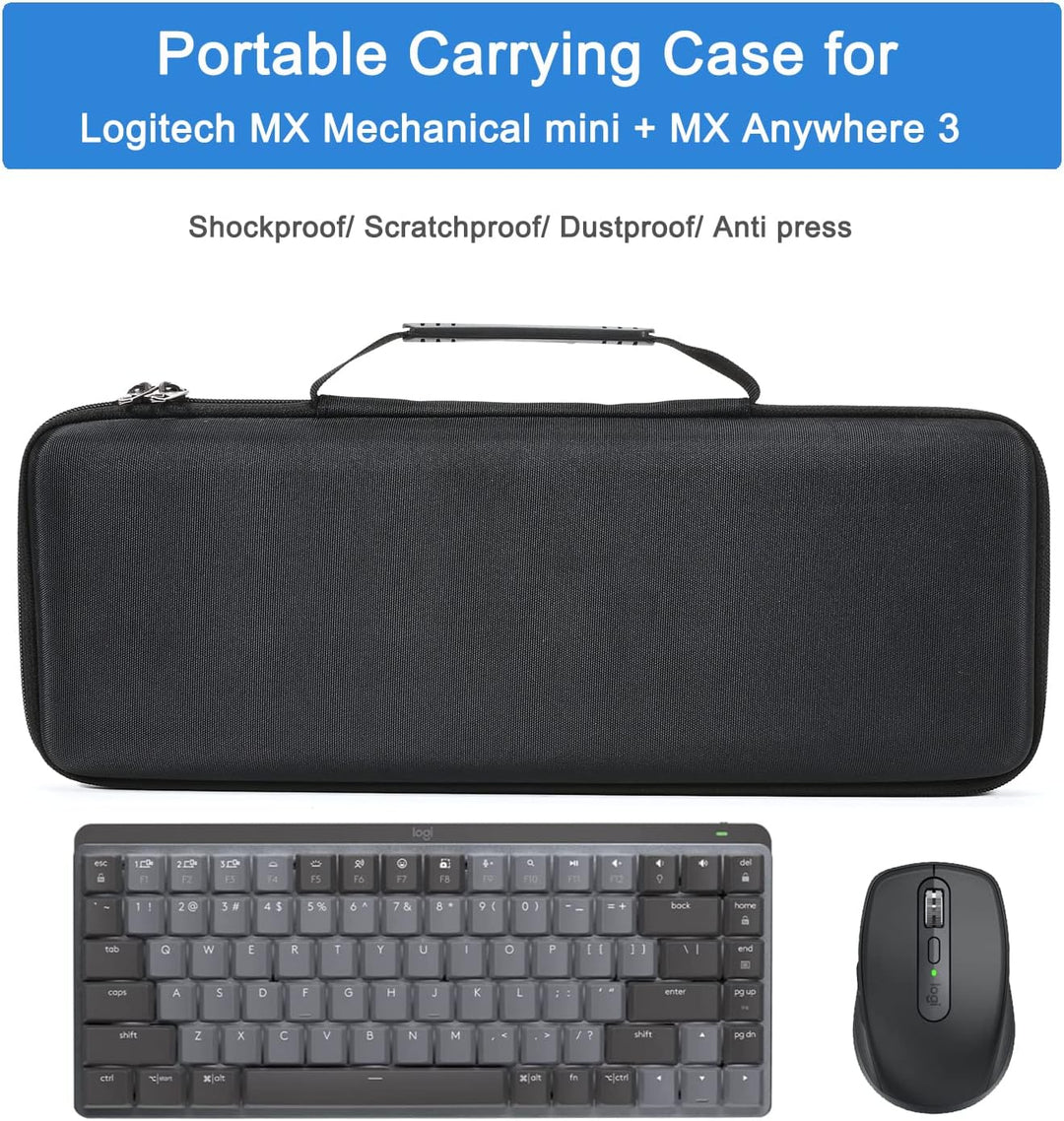 RAIACE Hartschalenkoffer für Logitech MX Mechanical Mini Wireless Illuminated Keyboard und Anywhere