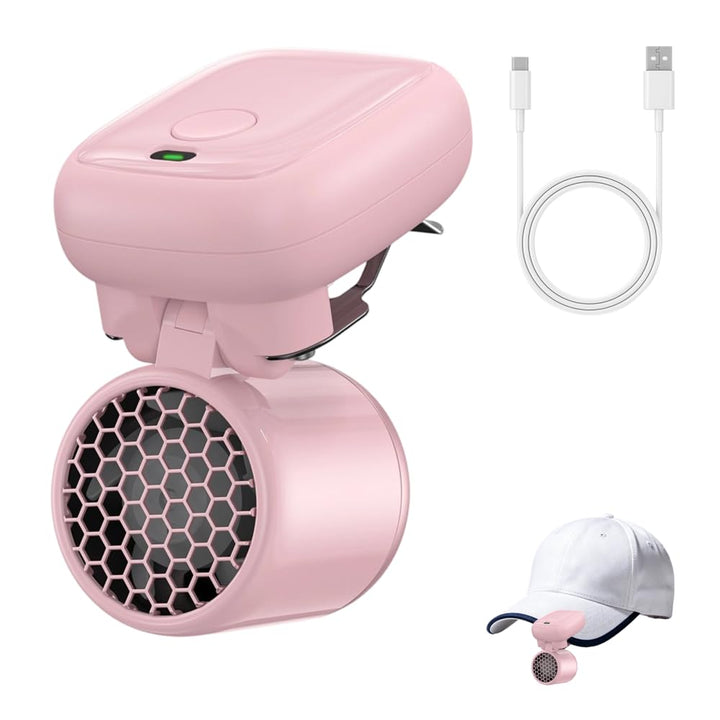 DONGKER Mini Clip-Ventilator für Baseball Cap, Freihändig Tischventilator | 1200mAh USB wiederauflad