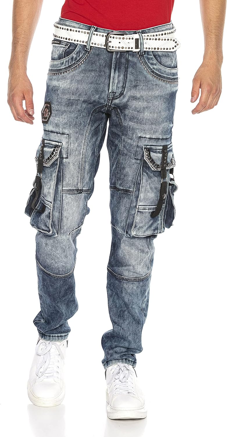 Cipo & Baxx Herren Jeans Hose Straight Fit Denim Regular Fit Jeanshose CD328 31W / 34L Cd650, 31W /