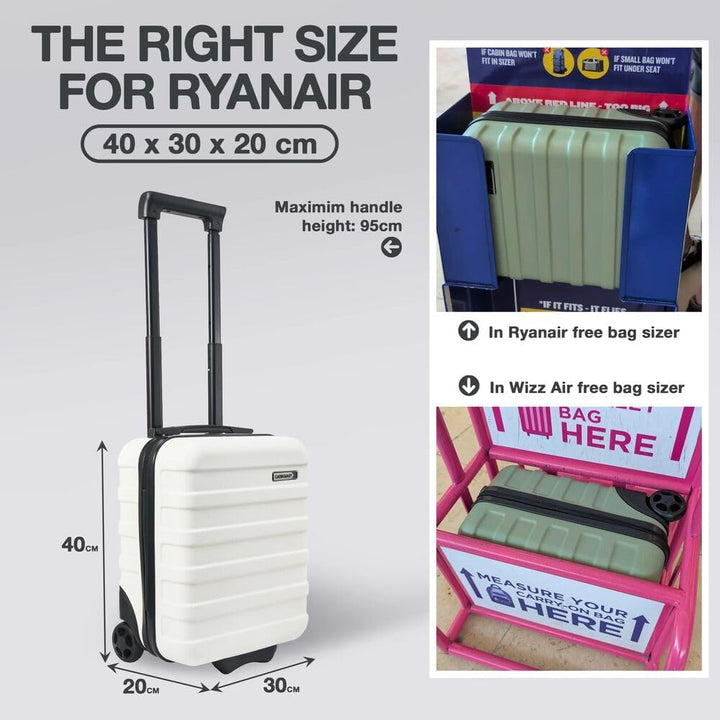 Cabin Max Anode Hardscalen Trolley-Koffer für Untersitz, 24 l, Wizz Air 40x30x20cm, (Weiss, 40 x 30