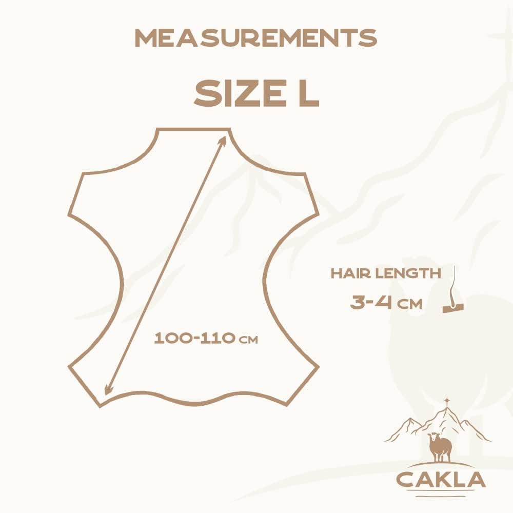 Cakla Lammfell Echt 100-110 cm - Schaffell Echt Gross - Fellteppich Braun - Weich und Flauschig - Fe