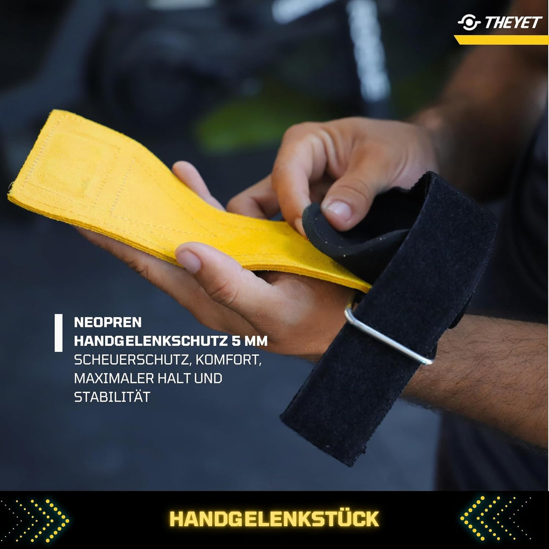 Theyet Crossfit Grips | Fitness Handschuhe Herren und Damen | Lifting Straps mit Handgelenkstütze |