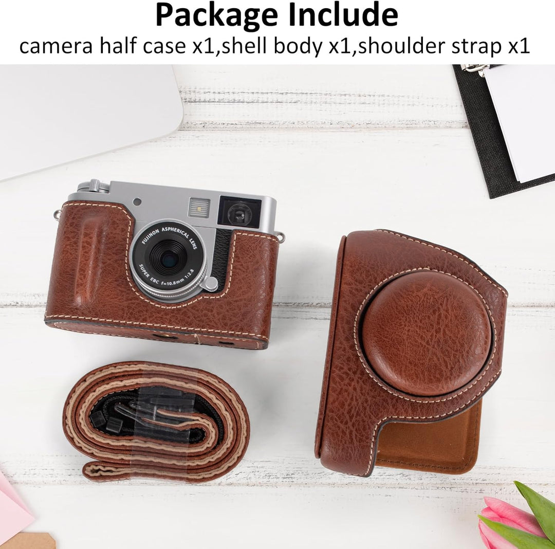 Rieibi x-half Case PU Leder Kameratasche für Fujifilm X Half Mirrorless Kamera Schutzhülle mit Verst