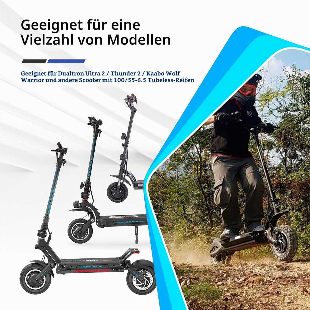ulip 100/55-6.5 Vakuum-Reifen 11 Zoll mit integriertem Live-Kleber, reparierbar für Dualtron Ultra 2