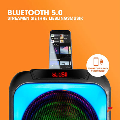 Fenton BoomBox500 Party Lautsprecher mit Lichteffekt Akku Musikbox Bluetooth Lautsprecher 240 Watt L