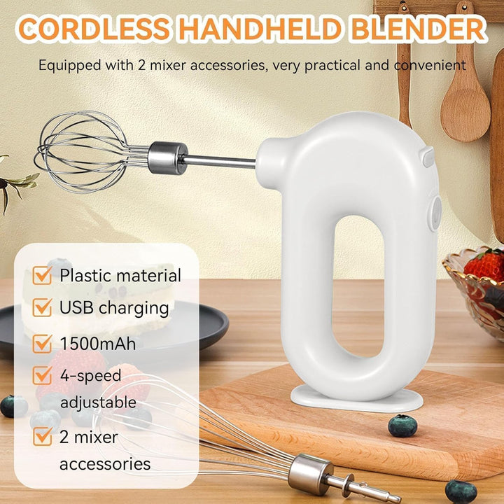 Kabelloser Handmixer Elektrischer Mini-Eierschläger 4-Gang-einstellbarer Mini-Handmixer Elektrischer