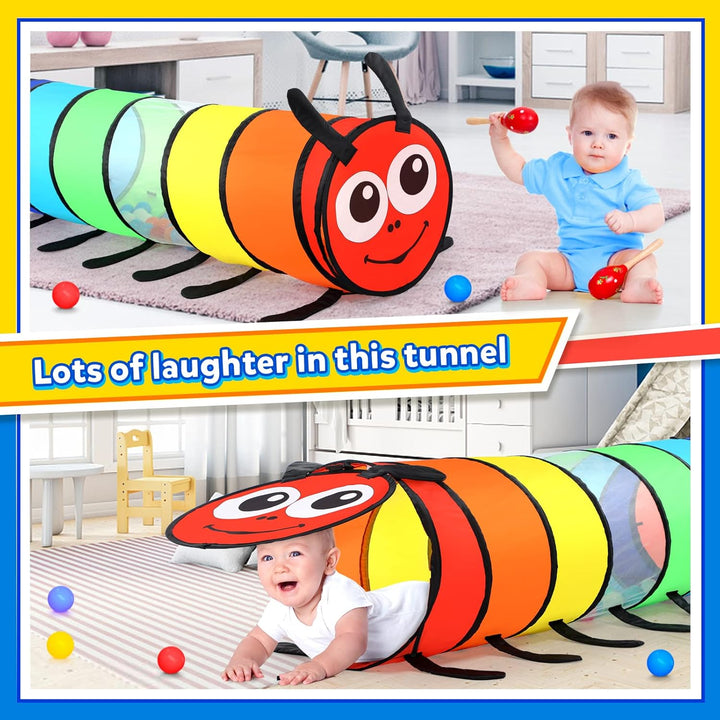 Wilwolfer Tunnel für Kinder - Spielzelt für Draussen mit Mesh-Seiten - 180cm Tunnel für Kinder motor