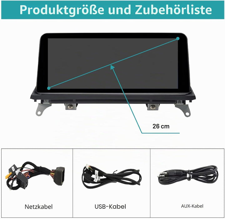 10,25 Zoll Touchscreen-Autoradio für BMW X5/X6 E70 E71 2011–2013 mit CIC-System, unterstützt Apple C
