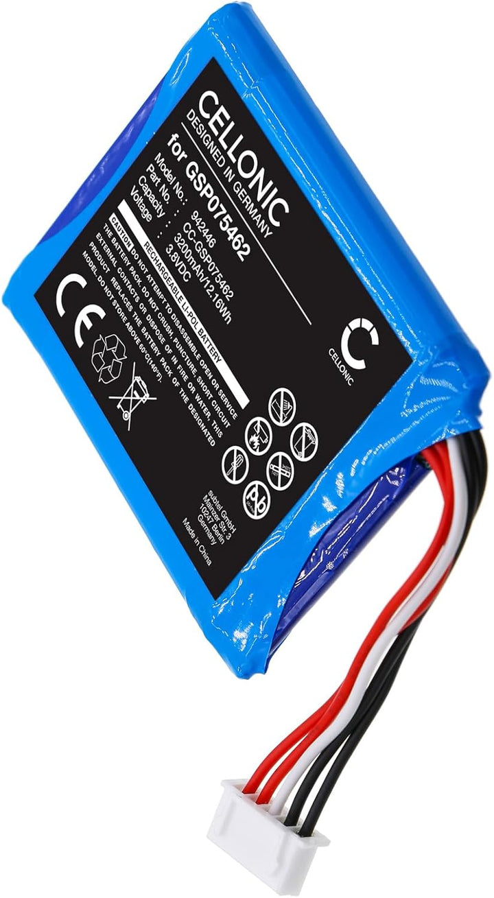 CELLONIC, Lautsprecherakku kompatibel mit Harman Kardon Traveler (3200mAh, 3.8V) Ersatzakku GSP07546