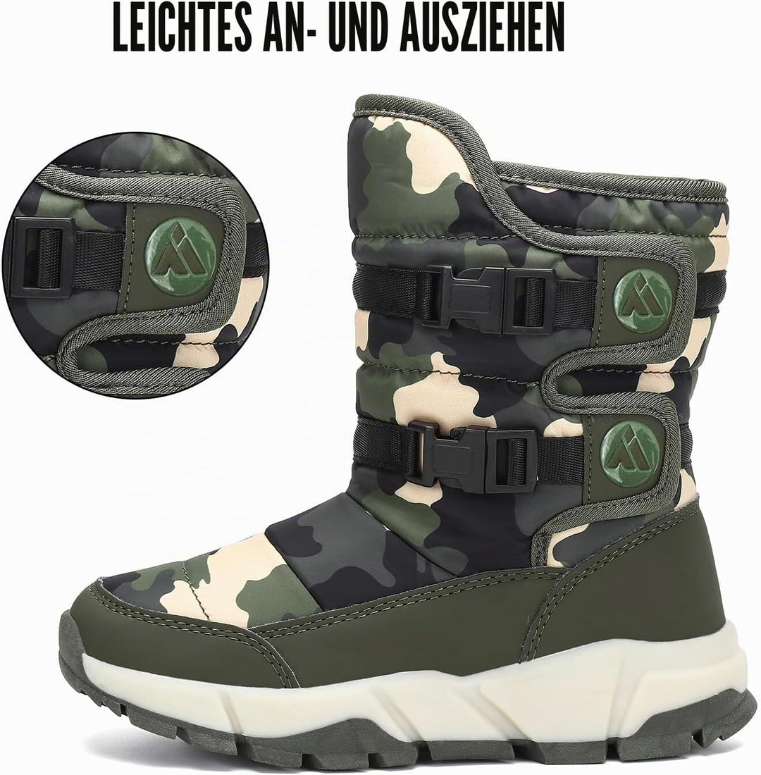 Kinder Winterstiefel Jungen Schneestiefel Mädchen Warm Gefütterte rutschfeste Winter Snowboots Outdo