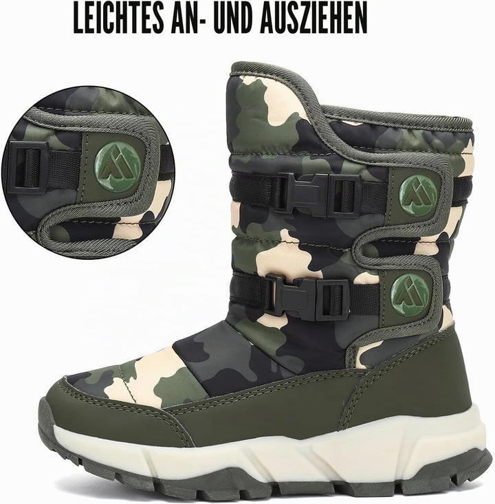 Kinder Winterstiefel Jungen Schneestiefel Mädchen Warm Gefütterte rutschfeste Winter Snowboots Outdo