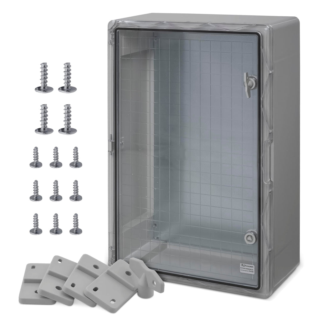 BOXEXPERT® Verteilerkasten aussen wasserdicht [ABS Kunststoff IP65 Gehäuse inkl. Sichttür] grau (Ser