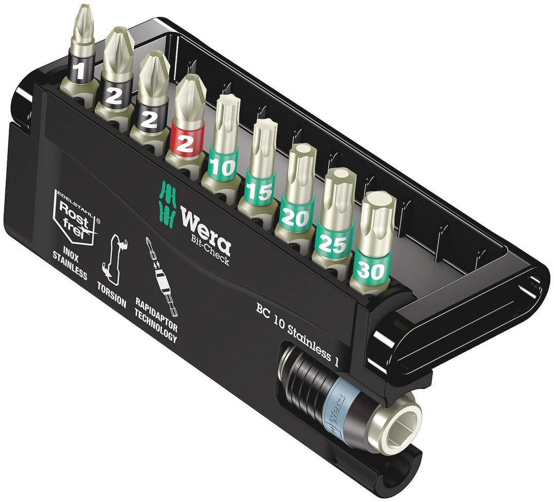 Wera Bit-Sortiment, Bit-Check 10 Stainless 1, 10-teilig, 5071110001, Bit-Check 10 Stainless 1