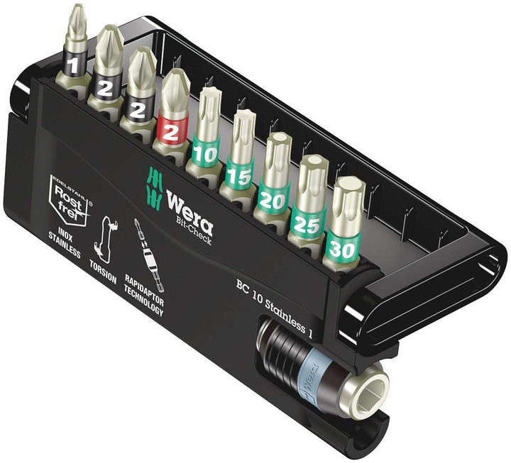 Wera Bit-Sortiment, Bit-Check 10 Stainless 1, 10-teilig, 5071110001, Bit-Check 10 Stainless 1