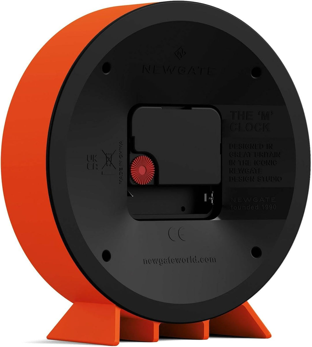 NEWGATE® M Mantel Echo schreibtischuhr | Modernes rundes Design | Kürbis orange | Leicht lesbare Zah