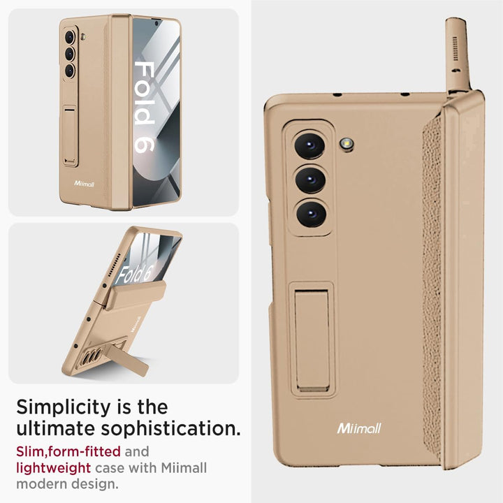 Miimall Kompatibel mit Samsung Galaxy Z Fold 6 Hülle mit Displayschutz+Magnetischer Scharnierschutz,