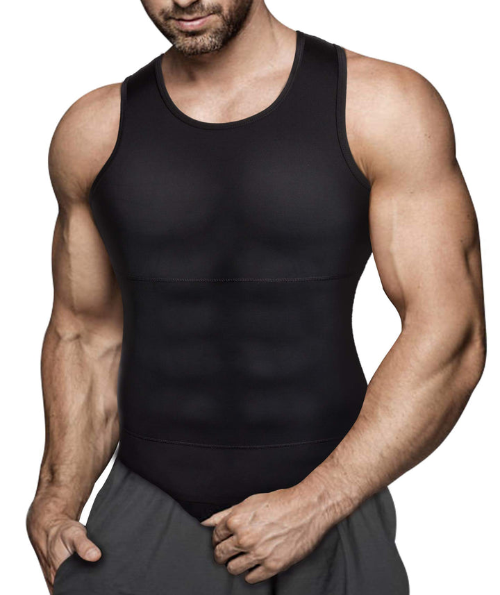 Gotoly Herren Unterhemden Shapewear Workout Tank Tops Kompressionsshirt Muskelshirt Abnehmen Body Sh
