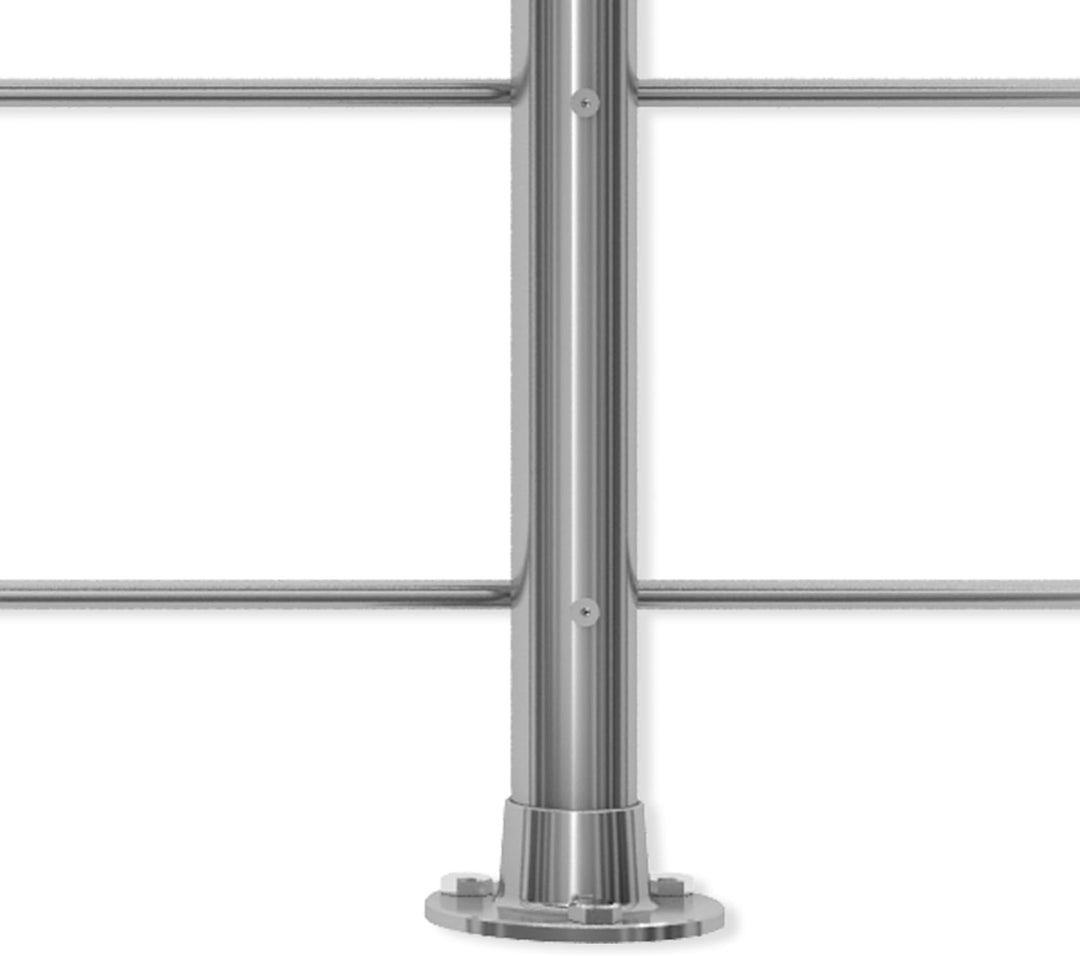 DOLLE Geländer Edelstahl Bodenmontage | Länge 1,5 m; Höhe 1 m | witterungsbeständig | für Treppe, Ba