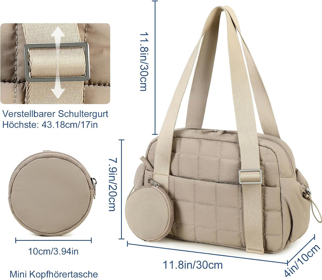 LEDAOU Mini Sporttasche für Damen, Kleiner gepolsterter Turnbeutel mit Nassfach und Münztasche, Leic