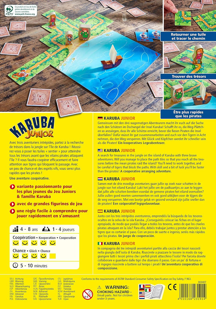 HABA 303407 Karuba Junior Gesellschaftsspiel für Kinder, kooperatives und strategisches Abenteuerspi