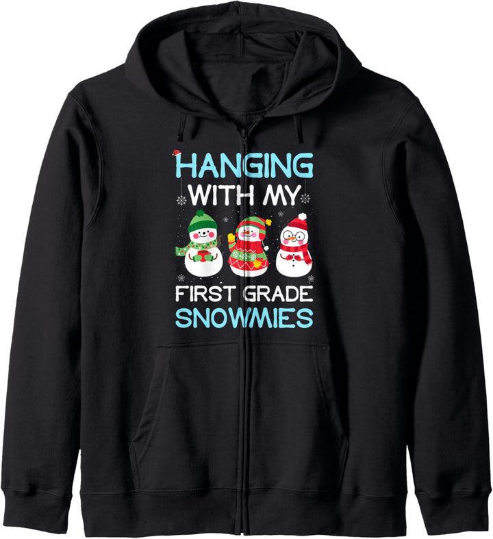 Hanging With My First Grade Snowmies Teacher Christmas Gift Kapuzenjacke