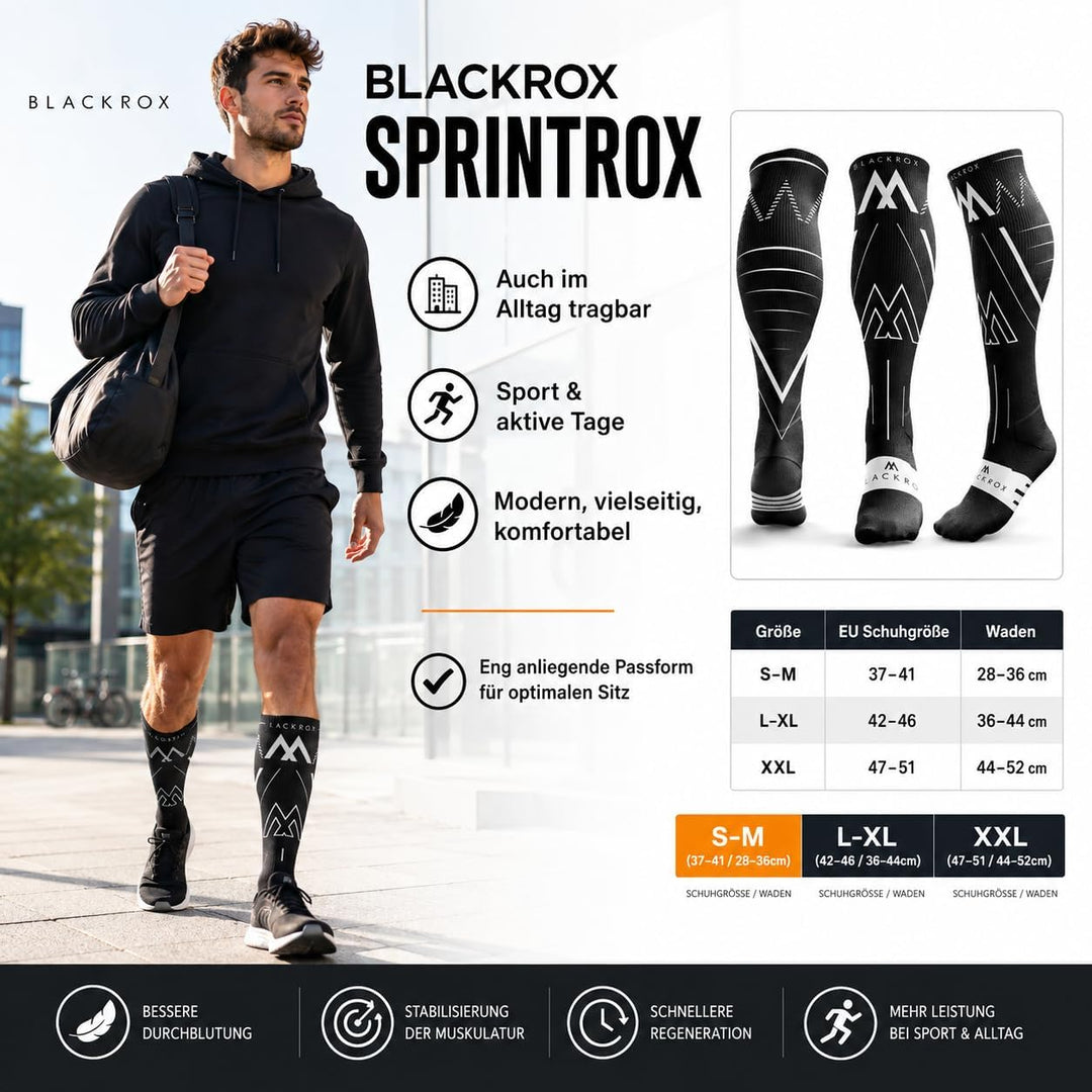 BLACKROX Kompressionsstrümpfe Sport Astropreform Kompressionssocken Vergleichssieger Sportkompressio
