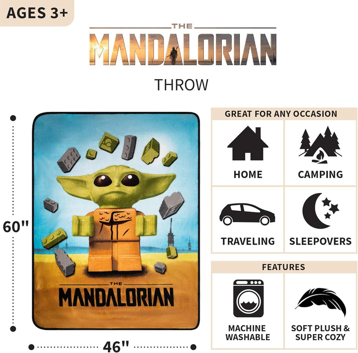 Franco Lego Star Wars The Child Mandalorian Bedding Super Soft Micro Raschel Überwurf, 116,8 x 152,4