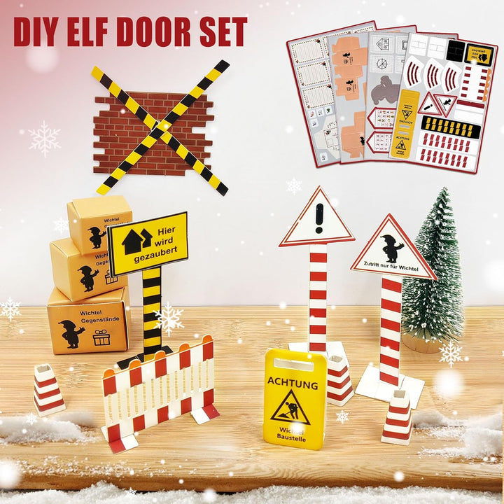 LYLIDIA 60 Stück Wichtel Zubehör Weihnachten Wichteltür Set Wichtel Baustelle Komplettset Niedlich W
