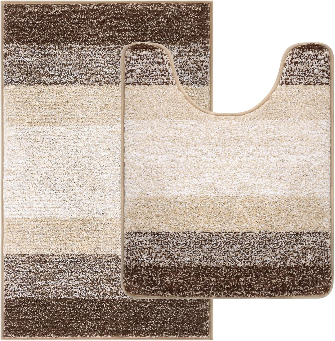 Enyhom Badteppich Set 2 Teilig Weich Hochflor Duschteppich Badematte Toilettenmatte Maschinenwaschba