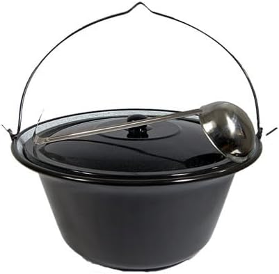 Set Ungarischer Gulaschkessel 4 Liter Suppentopf Emaille + Deckel + Schöpflöffel