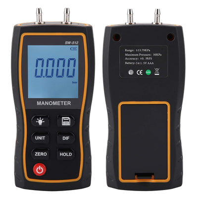 SW-512B Differenzdruckmessgeräte Hochpräzises HLK-Gasdruckprüfgerät Digitalanzeige Manometer Handluf