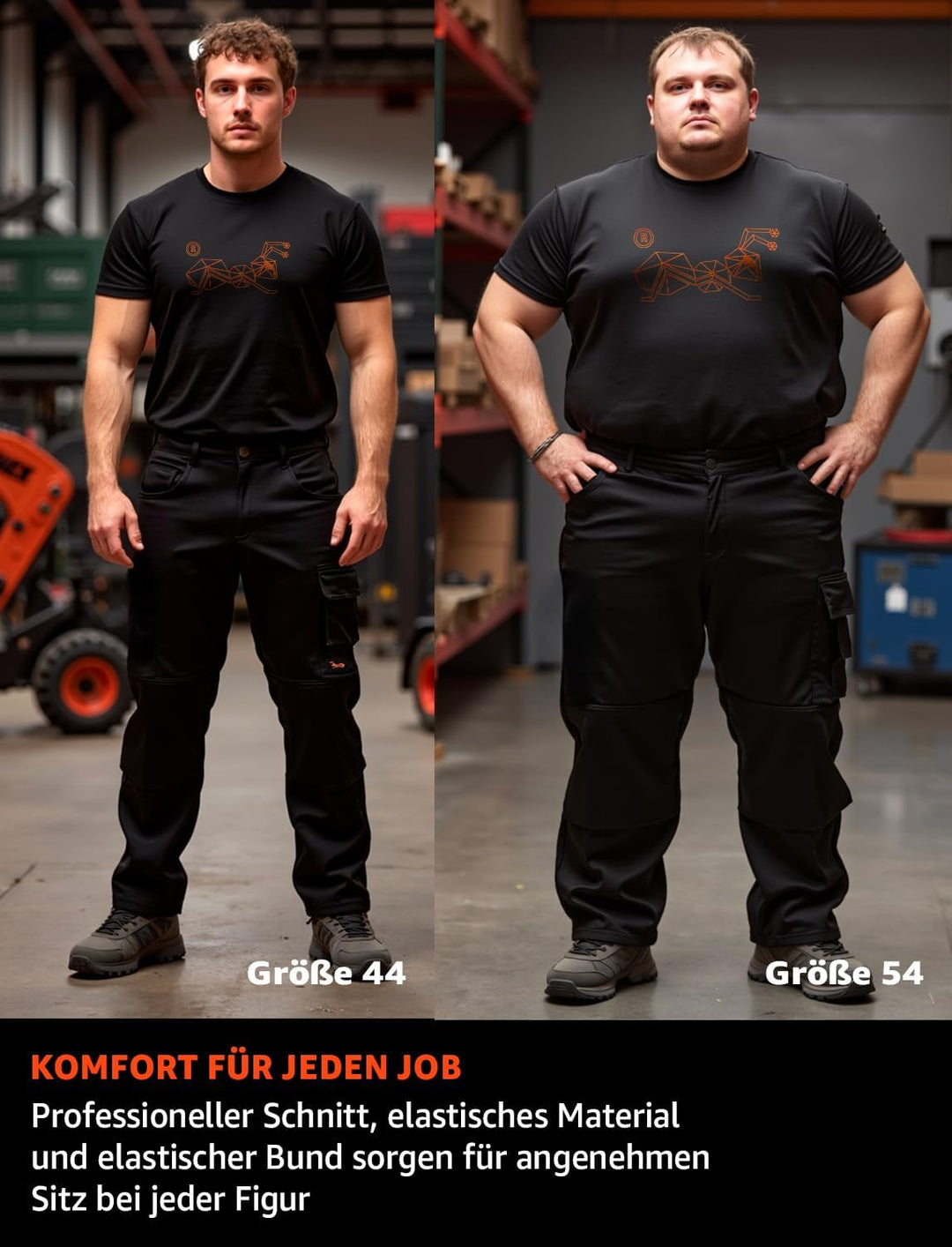 strongAnt Arbeitshose Herren Power Stretch Outdoorhose 50 Schwarz / Nylon 4 Wege Superstretch, 50 Sc