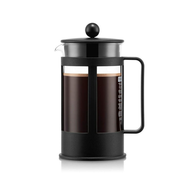 Bodum KENYA Kaffeebereiter (French Press System, Spülmaschinengeeignet, 1,0 liters) schwarz Schwarz