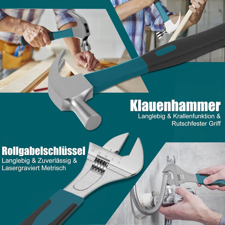 Werkzeugkoffer 257 Teile Komplette Werkzeugkiste - Sundpey Tragbare Werkzeugkiste 257PCS Blau, 257PC